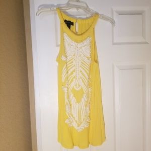 By INC  Canary yellow w/white embroidery